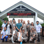 Panda volunteer at Bifengxia panda base